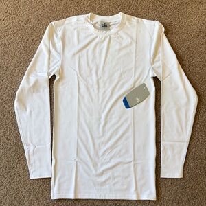ALO Yoga Men’s White Long Sleeve Performance Top NWT S Stretch Base Layer Gym